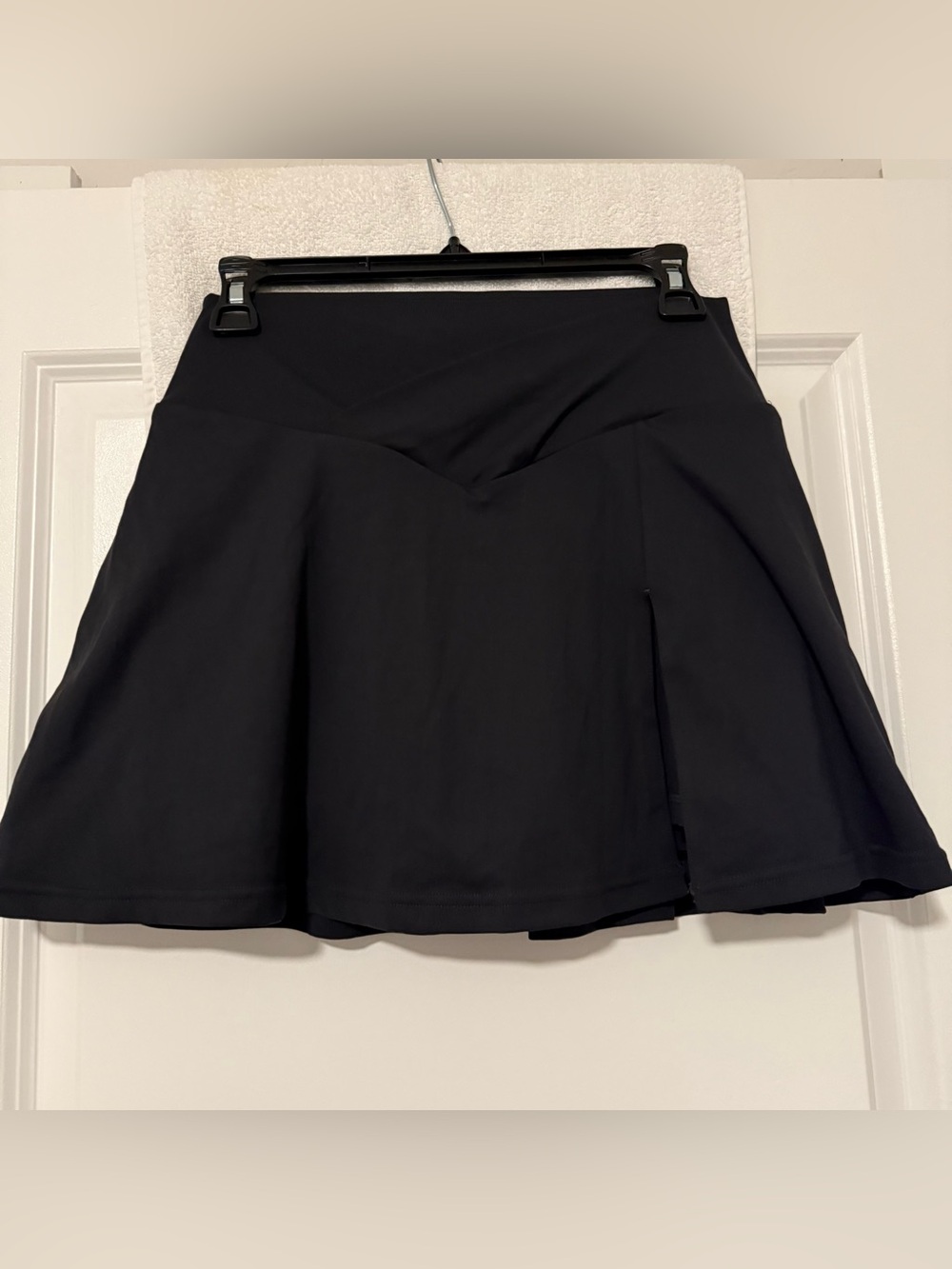 Black Athletic Skort with Front Slit